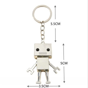 Kim loại Robot Keychain Keyring thời trang hình hợp kim móc chìa khóa quà Tặng quyến rũ Mặt dây chuyền phím chủ vui Đảng ủng hộ - Product Image 5
