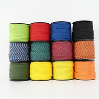 Cordon tressé en polyester jaune de 3 mm x 50 m, 5 brins, résistant aux UV, pour tentes, camping, étendoir à linge et autres usages