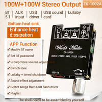 WUZHI AUDIO ZK-1002A haut-parleur amplificateur Module stéréo 2.0 canaux 100W + 100W prise en charge de l'application réglage de l'effet sonore