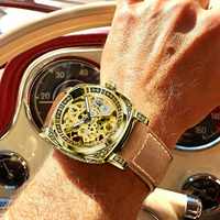 Montre-bracelet analogique de luxe pour homme Glenaw 8875 2023, bracelet en acier inoxydable et cuir de 20 mm, résistante à l'eau, design à disque ajouré