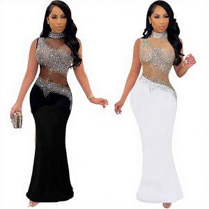 Sexy Fashion Rhinestone Satin Plus Size Long Elegant Evening Dress Women Party Digital Printing Daily Wear 2-Piece <b>Set</b> - Product Image 3