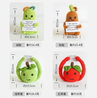 Mini poupée de laine en tricot de pomme de terre positive Fun avec cadeau de carte positive et décoration de fête belle laine est poupée au crochet de pomme de terre adaptée