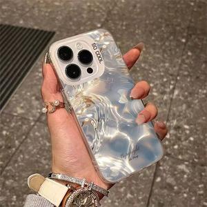 Étui pour téléphone portable en TPU pour <span class=keywords><strong>Iphone</strong></span> X Xr Xs 11 12 <span class=keywords><strong>13</strong></span> 14 15 16 17 Pro Max avec paillettes dorées et impression fantôme en argent galvanisé - Product Image 1