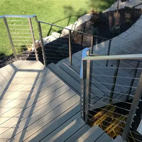 Système de garde-corps à câbles en acier inoxydable pour poteaux, fixation en surface et latérale pour terrasses et escaliers