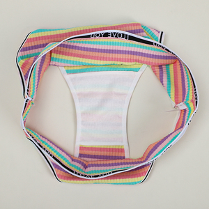 Pronto per la spedizione di mutandine a righe da donna taglia internazionale Standard di S-M-L qualità mutandine di cotone a coste per le signore all'ingrosso Lowrise - Product Image 6