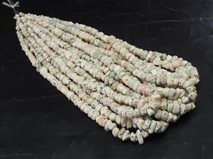 Perles de corail blanc brut polies, brin de 16 pouces, environ 4-8 mm, certifiées par un tiers, grossiste japonais, marque PMEGEMSBEADS, 10 brins - Product Image 6