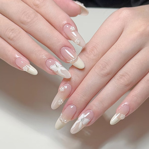 TikTok, superventas, cadena de cuentas de mariposa de gama alta portátil, pegatinas hechas a mano, puntas de uñas falsas de temperamento dulce - Product Image 6