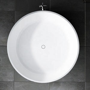 Bañera independiente barata Malasia paseo portátil redondo <span class=keywords><strong>en</strong></span> bañera de tamaño pequeño de 60 pulgadas - Product Image 5