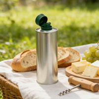 Lata de Aceite de Oliva Comestible, Envase Metálico de Grado Alimenticio con Tapa Hermética, Lata de Aceite de Oliva Vacía para Cocinar y Uso en la Cocina