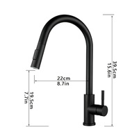 Robinet de cuisine monocommande chaud/froid en acier inoxydable 304, avec cartouche céramique, finition brossée, design moderne et minimaliste, à poser sur comptoir, pour l'international