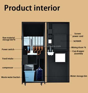Sáng tạo tự động uống Máy bán hàng tự động đa hương vị bột nước giải khát Maker với điều khiển từ xa và tự làm sạch hệ thống - Product Image 3