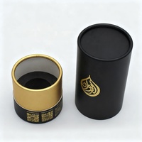 Emballage de parfum de luxe personnalisé avec logo en feuille d'or biodégradable, tube en papier cylindrique rond avec insert en mousse EVA