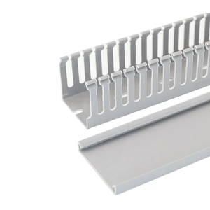 Conducto de cable de ranura abierta de <span class=keywords><strong>PVC</strong></span> resistente al fuego gris de buen aislamiento Conductos de cableado ranurados impermeables para el hogar - Product Image 3