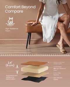 <span class=keywords><strong>VASAGLE</strong></span> Banc d'entrée moderne pour chambre à coucher Banc d'entrée en PU avec pieds en acier Banc siège pour salon - Product Image 5