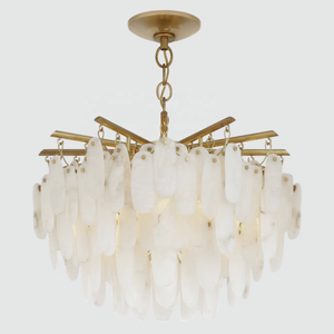 Lámpara de Pared Moderna de Diseño Americano, Creativa, de Latón Macizo y Alabastro Español, para Hotel, Villa, Sala de Estar, <span class=keywords><strong>Cora</strong></span>, Aplique Grande Tipo Cascada - Product Image 5