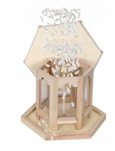 Comedero para Pájaros, <span class=keywords><strong>Casa</strong></span> de Pájaros de Madera para Exteriores con Diseño de Gazebo, Ideal para Atraer Aves Silvestres en el Jardín - Product Image 2