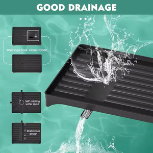 Égouttoir à vaisselle pliable à double couche en métal, support de rangement multifonctionnel pour l'organisation de l'égouttoir à vaisselle - Product Image 5