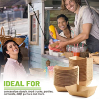 Barquette alimentaire en papier biodégradable personnalisée, imprimée en couleur, pour gaufres, burgers, hot-dogs et corndogs