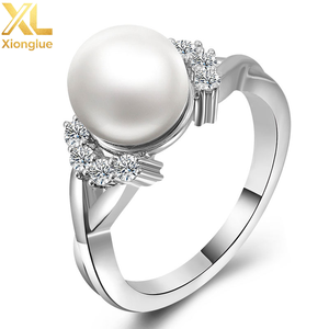 Fine Jewelry Custom Real Sold 18k Gold Freshwater Pearl Inlay Wedding Engagement <b>Couple</b> <b>Ring</b> Moissanite <b>Ring</b> Ladies' Day Gift - Product Image 1