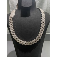 Kalung Rantai Cuban Hip Hop Moissanite Perak 925 Berkualitas Tinggi untuk Hadiah Ulang Tahun Pernikahan dengan Harga Ekspor