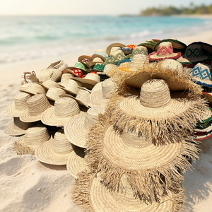 Handmade Natural Straw Hats Traditional Bamboo Craft Souvenir Beach Wear - Product Image 1