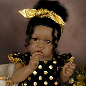 Muñecas <span class=keywords><strong>Afro</strong></span> Reborn Lifereborn de alta calidad para niños pequeños, <span class=keywords><strong>pelo</strong></span> negro con raíces, cuerpo de tacto suave, muñecas Reborn para regalos - Product Image 2