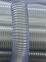 Tuyau de collecte de poussière flexible en PVC haute pression transparent renforcé en spirale, longueur 100 m, diamètre 6 mm