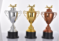 Trophées en métal pour bateaux-dragons en gros, coupes de récompense plaquées avec couvercles décoratifs