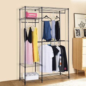 Organiseur de placard portable en acier Db avec 5 niveaux de rangement pour vêtements, design minimaliste noir pour placards et organisation de la maison - Product Image 6