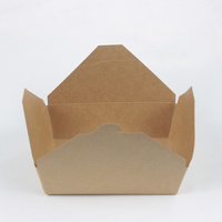Vente chaude Jetable Papier Kraft Brun Boîtes À Lunch Forme Personnalisable Sortez Les Conteneurs Alimentaires pour La Restauration Pour L'emballage Alimentaire