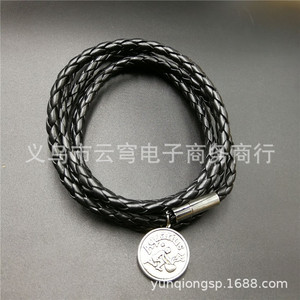 Pulsera de Cuero Trenzado Multicapa Estilo Europeo Americano, 60 cm, Cierre de Aleación, Unisex, Joyería para Regalo - Product Image 4