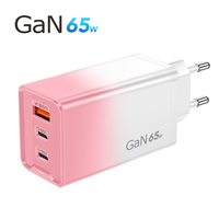65W GaN USB-C Wandladegerät PD Schnellladung 3/2 Anschlüsse 2/1 USB-C 1 USB-A EU-Stecker Adapter für Handy Tablet Laptop