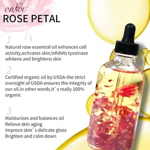 120ML Organic Skin Care Bulk Private Label Essential Oil Rose Flower Multi Massage Oil For Face Body