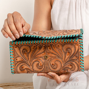 High Quality Women's Genuine Leather Long Design Clutch Bag <b>Wallet</b> Fashionable Purse with Landscape Pattern - Product Image 2