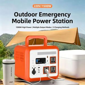 Station d'alimentation portable extérieure 1500W 1286Wh, stockage d'énergie photovoltaïque haute puissance pour le camping, le vlogging et les situations d'urgence - Product Image 3