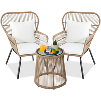 Vente directe d'usine, table et chaises de style moderne et simple pour l'extérieur, chaise de salle à manger en rotin, chaises en corde d'aluminium, table pour l'extérieur