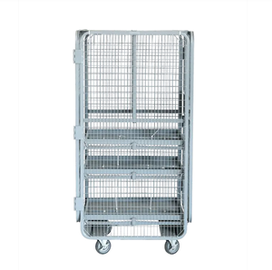 Yüksek kaliteli depo güvenliği süpermarket kargo depolama çelik demir kafesli palet arabası - Product Image 2