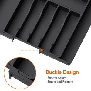 Organizadores de Cajones Ajustables de Plástico para el Hogar y Soporte de Almacenamiento, Estante para Utensilios de Cocina, Soporte para Cubiertos - Product Image 5