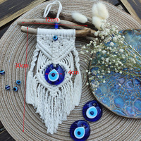 Décoration murale mauvais œil en tricot fait à la main ornement suspendu élégant et breloque de voiture pour accessoires de porte de bureau à domicile