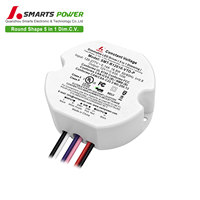 Driver LED Dimmable 5-en-1 Triac et 0-10V, Forme Ronde Compacte, 12V 24V 10W, Sans Scintillement, Protection Complète, Éclairage Intérieur