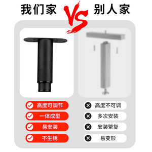 Furniture Leg Black Cold Rolled Steel Minimalist Design Easy Installation <b>Bed</b> Support Adaptable For Various Furniture - Product Image 5