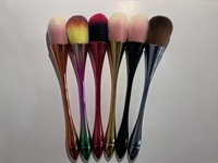 Brosse à poussière pour ongles professionnelle de luxe, manche unique, rose, grande, multifonctionnelle, nettoyage, poils synthétiques super doux