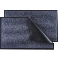 Tapis de sol carré moderne à double rayure, simple, pour entrées de portes, hôtels, entrées de maisons, en PVC antidérapant, pour hall d'entrée
