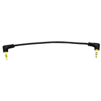 Câble auxiliaire 3,5 mm plaqué or, câble audio stéréo 3,5 mm mâle-mâle, angle droit à 90 degrés, compatible avec les écouteurs, les haut-parleurs de voiture
