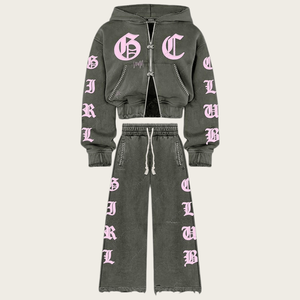Fabricante de Conjuntos Deportivos Personalizados de Diseño Urbano, Sudadera con Capucha y Pantalones Deportivos Holgados Unisex para Hombre - Product Image 1