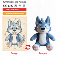 Peluche personnalisée, mignonne et moelleuse, avec gilet rayé, en forme de loup, de personnages d'anime, ou de nourriture, utilisable comme sac à dos, porte-clés ou jouet en peluche.
