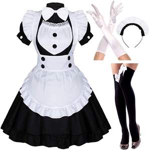Japanese Anime <strong>Sissy</strong> Maid <strong>Dress</strong> Cosplay Sweet Classic Lolita Fancy Apron Maid <strong>Dress</strong> With Socks Gloves Set - Product Image 3