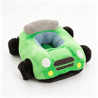 Siège de voiture en peluche pour enfants, chaise d'apprentissage souple avec volant, pour jeu d'imitation et assise sécurisée