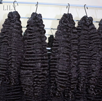 Extensions de cheveux humains vierges vietnamiens de qualité supérieure, bouclés style Pixie, avec pointes pleines, type Burmese Curl
