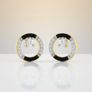 Boucles d'oreilles solitaires en onyx noir naturel et moissanite, plaquées or, en tungstène, pierre facettée de 1 mm, bijoux minimalistes pour femmes - Product Image 5